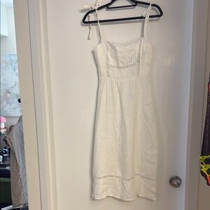 Elegant White Sundress linen midi dress reformation